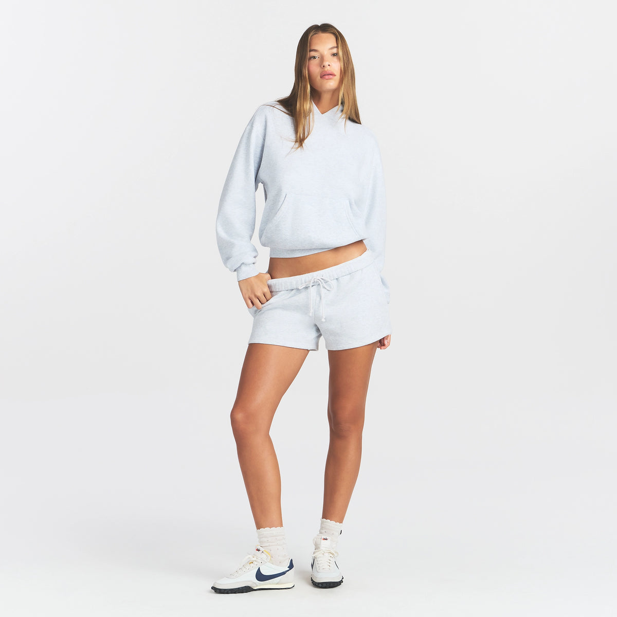 Cotton Fleece Classic Hoodie - Light Heather Grey