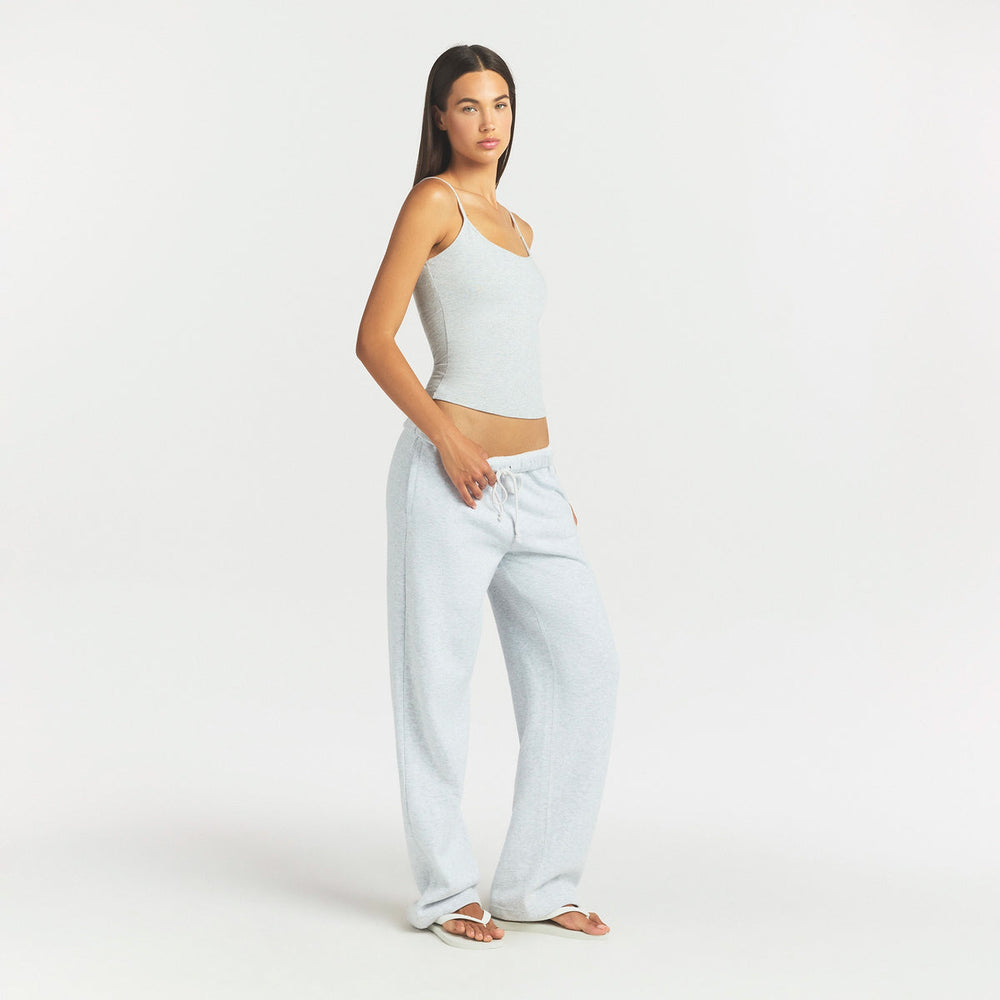 Cotton Fleece Classic Straight Leg Pant - Light Heather Grey